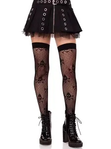 Leg Avenue Skull Net Thigh Highs
