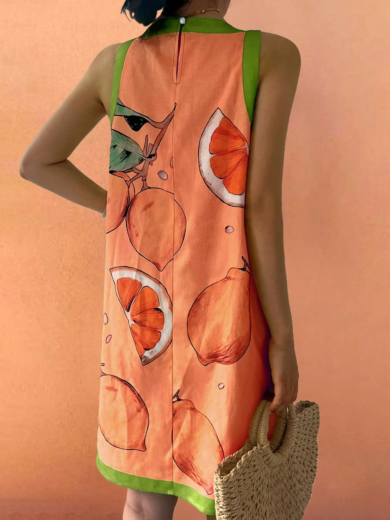Boho Summer Beach Casual Vacation Comfortable Loose Women's Colorblock Lemon Leaf Pattern Sleeveless Dress, Ladies Brunch - TikTok Shop Boho Summer Beach Casual Vacation Comfortable Loose Women's Colorblock Lemon Leaf Pattern Sleeveless Dress, Ladies Brunch - TikTok Shop