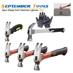 7pcs multifunctional high carbon steel sheep horn hammers, suitable for nail pulling car repair room decoration