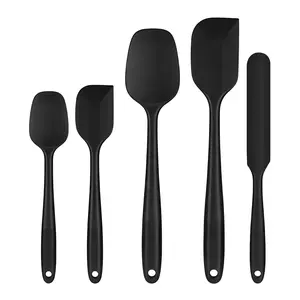 5 Pieces Silicone Spatula Set, Food Grade Rubber Spatula, Upgrade Strong Handle with Ergonomic Grip, Heat Resistant Up to 600°F for Nonstick Cookware, Cooking