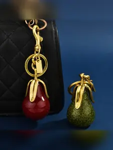 Pear Couple Car Keychain, Elegant Bag Charm Pendant, Unisex Casual Accessory, All Seasons Jewelry