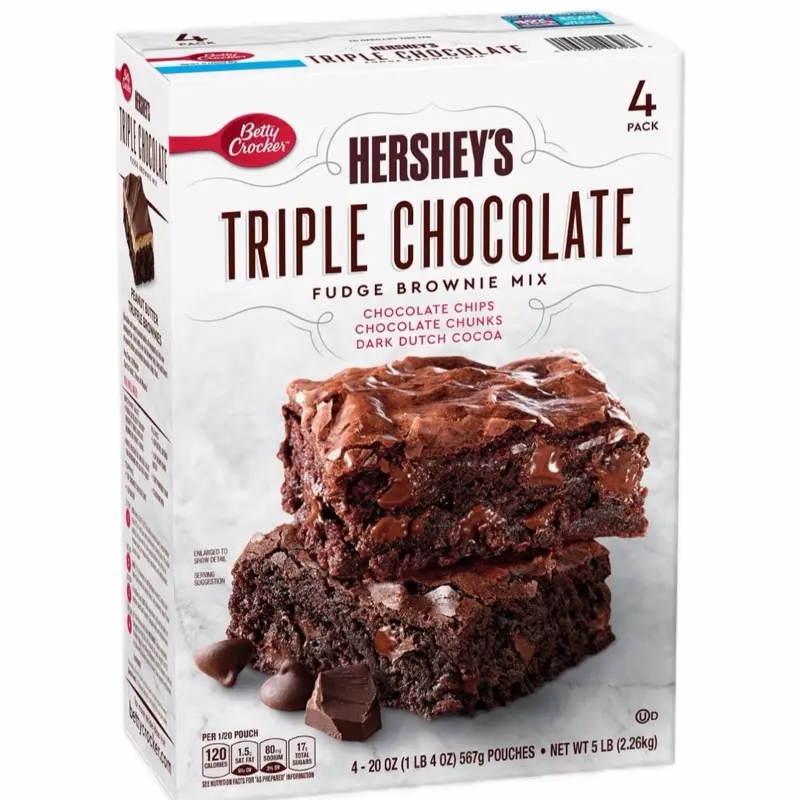 Betty Crocker HERSHEY'S Triple Chocolate Fudge Brownie Mix, 20 oz., 4 pk.