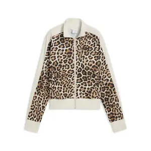 PUMA Womens T7 Leo Luxe Leopard Print Short  Athletic Outerwear Casual - White