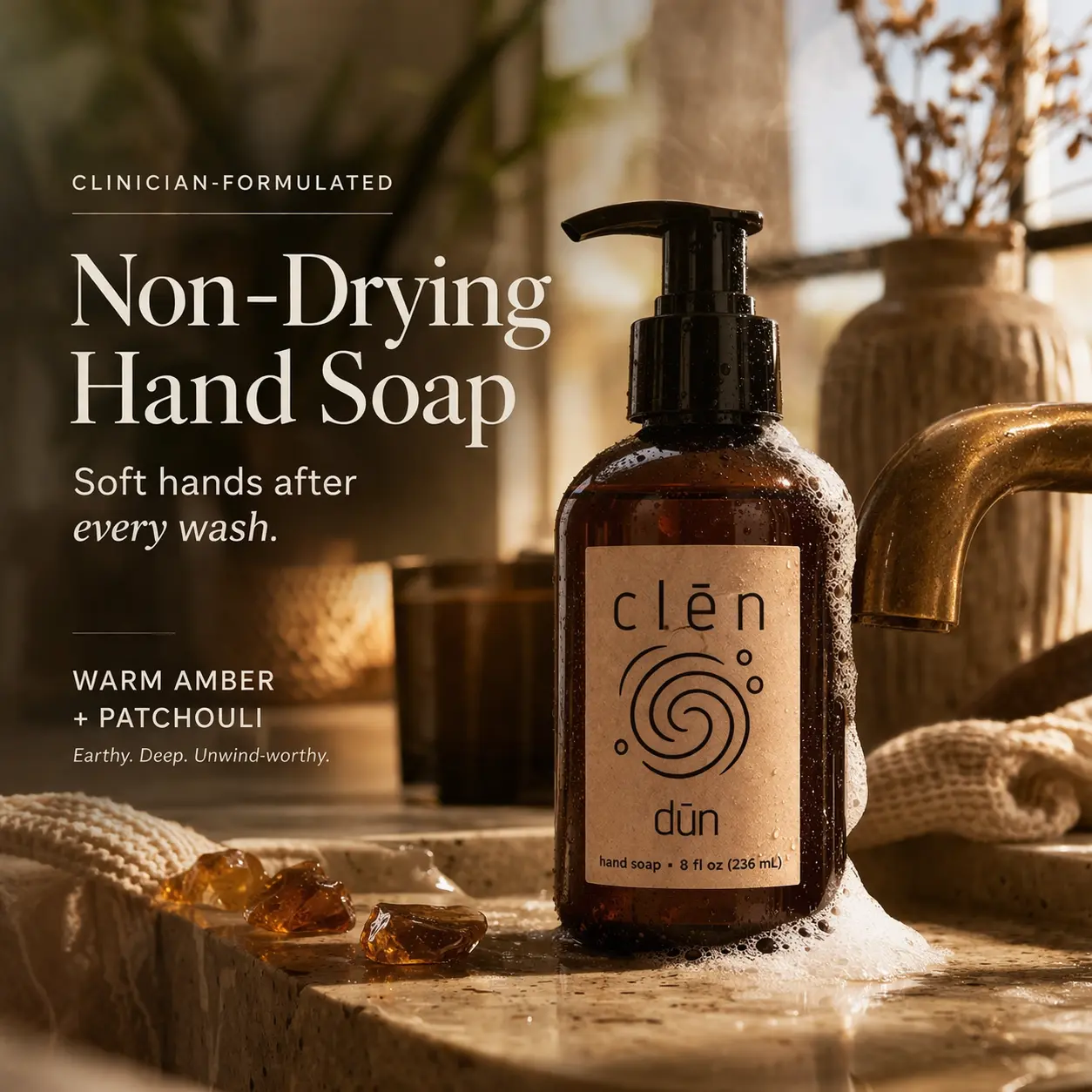 amber + patchouli sōp, 8oz pump bottle