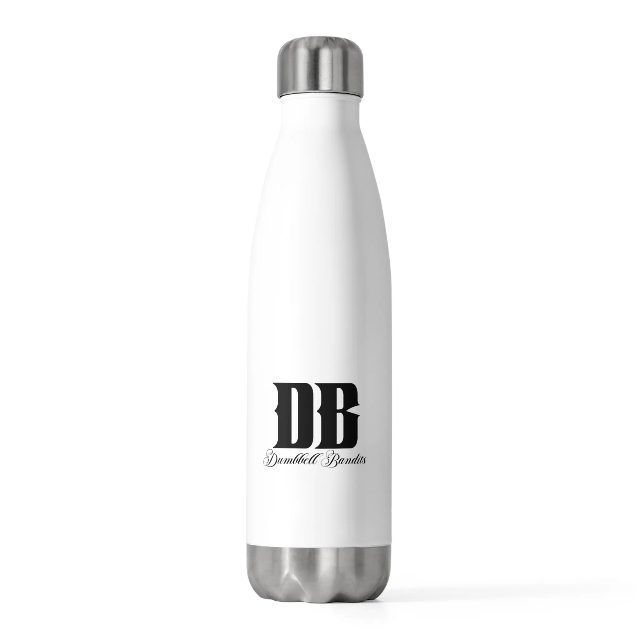 Dumbbell Bandits Workout Water Bottle - 20oz Insulated Bottle for Fitness Lovers, Gym, Yoga, Outdoor Adventures, Gifts