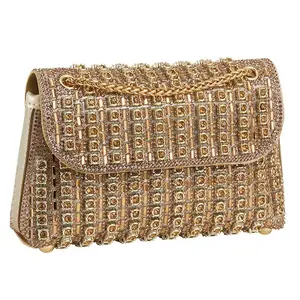 Elegant Rhinestone Decorated Evening Bag for Women – Solid Color Shoulder Bag, Fashionable Party Purse, Trendy All-Match Bag for Special Occasions