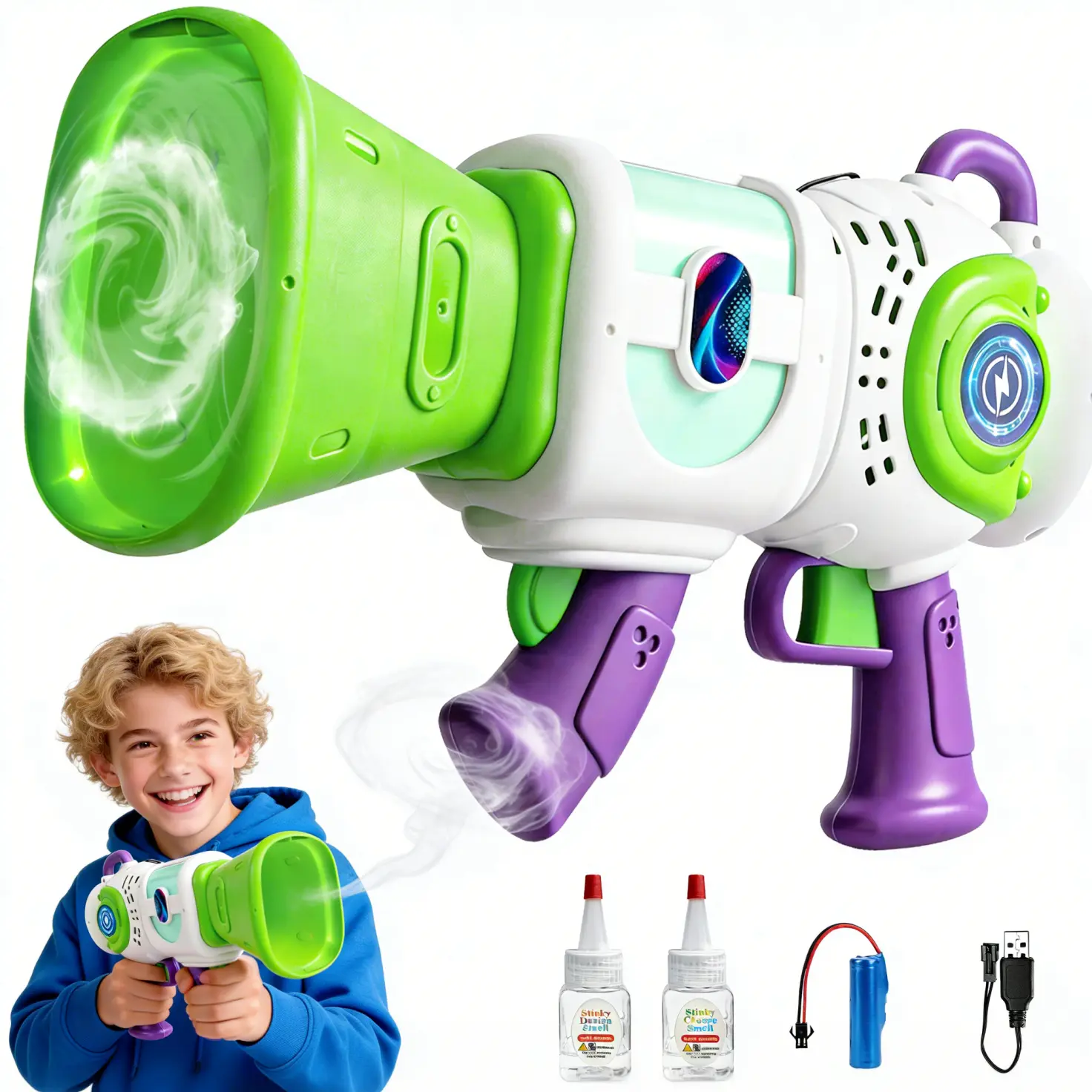 Fun Farting Despicable Bubble toys Buzz Handheld Toy with Fog despicable Effect Machine,Fun Toy Fully Automatic Portable Magic Puff Toy, Atmosphere Maker, Perfect Holiday Party Birthday Gift for Aged 12+,Stress Relief Toy