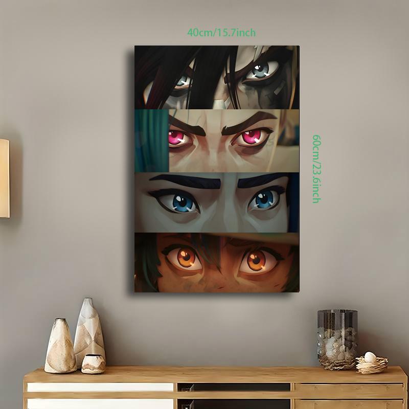 1pc Frameless Arcane Anime Canvas Wall Art - Unframed, Durable Poster with Intricate Character Design, Perfect for Home & Office Decor, Inspirational Four Seasons Wall Art for Living Room, Bedroom, Kitchen, Bathroom, Anime Room Deco