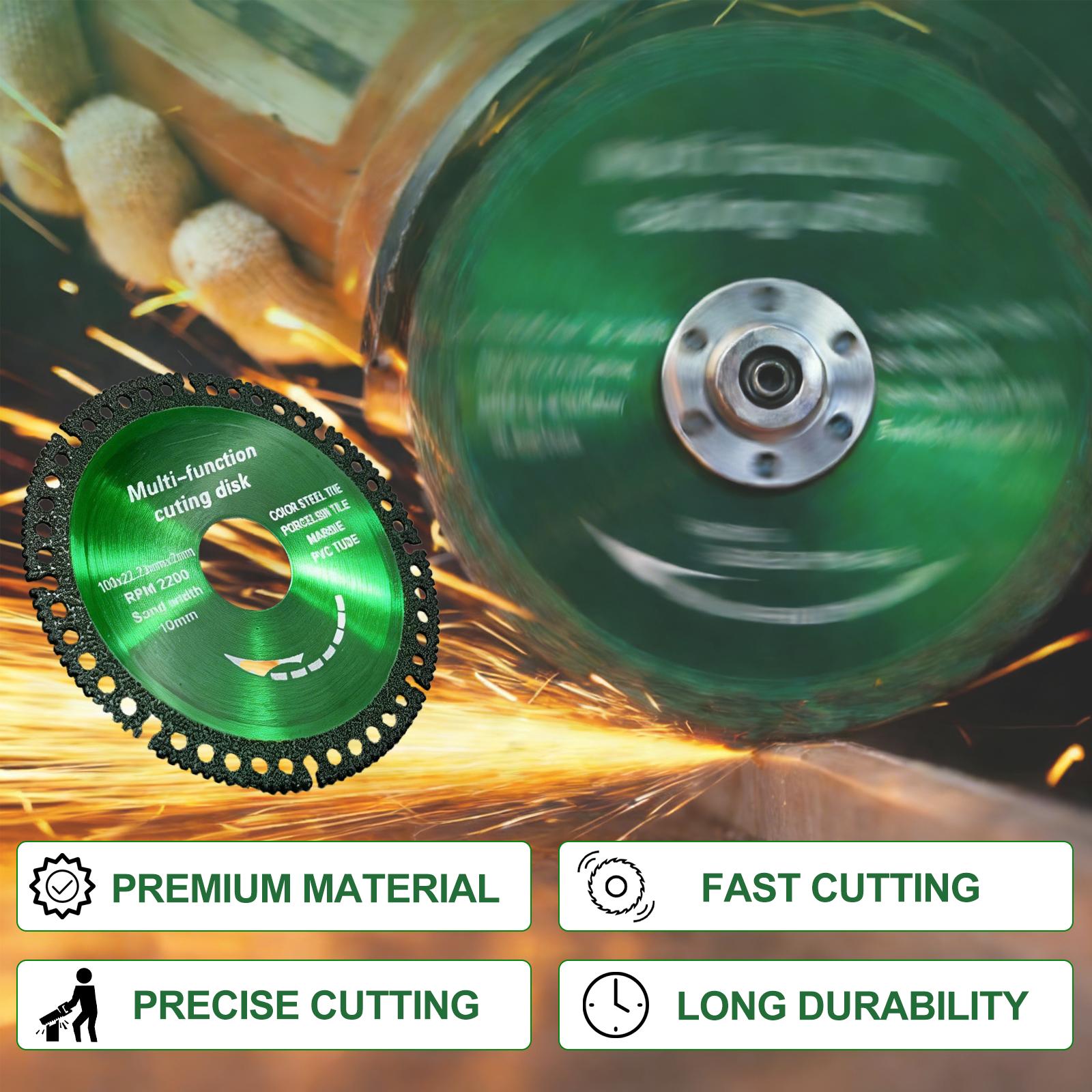 4 Inch Multi-Material Cutting Blade 100x22.23x2mm - Thick Dry Cut Disc for Metal, Tile, Marble, Stone & Plastic - Durable Angle Grinder Wheel for Alloy, Cast Iron, Masonry Construction