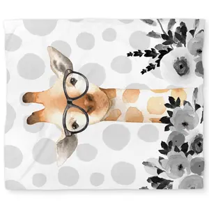 360 Stand King Size Duvet Cover - Gray Giraffe Print, Whimsical Art Wildlife Motif, Microfiber Face, Easy Cleaning Bedding Linen for Home Decor (Textiles & Soft Furnishings), Graphic Duvet Covers, Jungle-Themed Duvet Covers