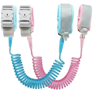P-LWL024   Anti Lost Wrist Link (8.2ft),   Toddler Leash Wrist for Kids Child Safety with Key Lock, 2 Pack, Pink and Blue