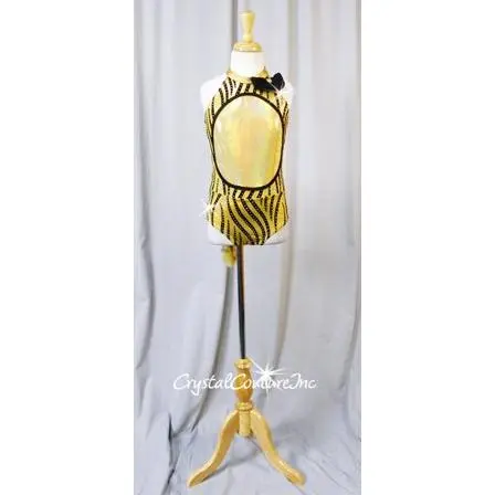 Shimmery Metallic Gold and Black Stripe "Lion" Leotard with Tail