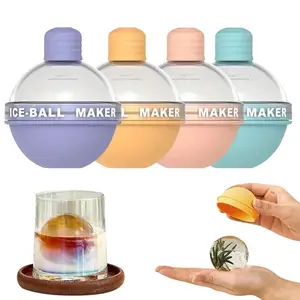 4PC Modern housewife ice hockey mold, whisky silicone ice cube tray, home refrigerator homemade ice cube storage box, ice cube mold