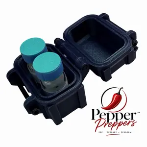 PepperPreppersTM 3ML Peptide Storage Case - Various Color - 2 Vial Slot Organizer, Fits 2 3ml Bottles, Ideal for Fridge or Travel