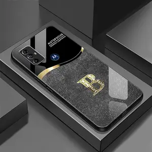Suitable for [Motorola Moto G Play (2023)] New high-end flashing letter glass mobile phone case New business simple metal paint electroplated glass mobile phone case Affordable anti-fall and anti-fingerprint-888