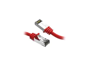 Nippon Labs Cat8 RJ45 0.5ft Ethernet Patch Internet Network LAN Cable, In/Outdoor, 26AWG, Shielded Latest 40Gbps 2000MHz, Weatherproof S/ftP -in Wall, Outdoor for Gaming/Router/Modem/PC/Switch (Red)