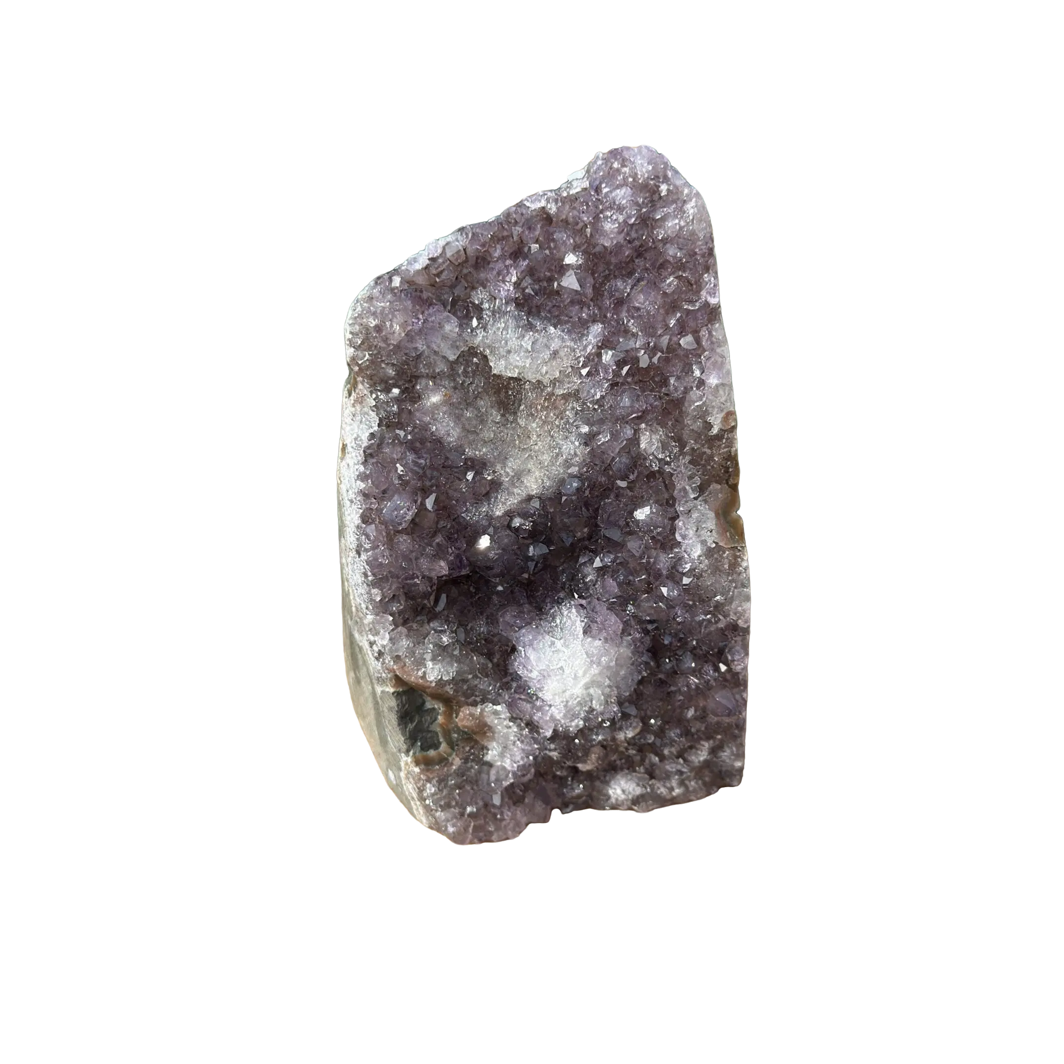 Amethyst Cathedral Geode with Calcite, 3.7-Inch Brazilian Cut Base Crystal for Home & Office Decor, Virgo Zodiac Stone for Peace, Sleep, Home Decor, Crystal Shop, Capricorn, Aquarius, Pisces, Relaxation, Crown, Display, Creativity, Divination, Intuition,