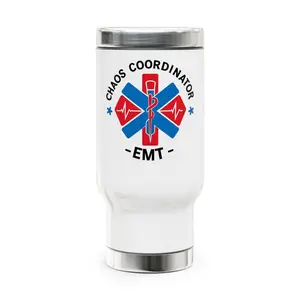 EMT Chaos Coordinator Travel Mug, 14oz, Perfect Gift for Emergency Medical Technicians, Motivational Coffee Cup, Emergency Services, EMS