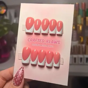 Natural French Tip Press On Nails for Perfect French Manicure