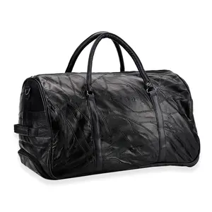 Patchwork Sheep Leather Travel Bag with Wheels