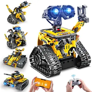 Robot Toys for Kids Building Set, 520 PCS App & Remote Control Robotics Kit, 5-in-1 RC Wall Robot Engineer Dinosaur Building Block Toy Gift for Kids 6 7 8 9 10 11 12+ Years Old Boys Girls