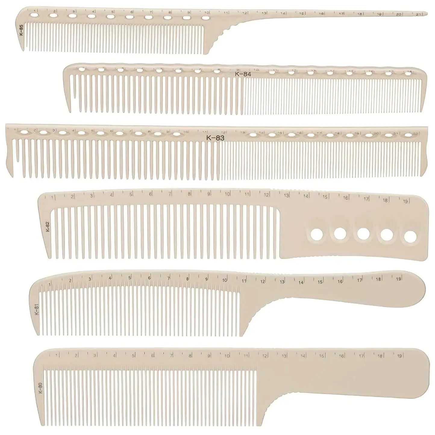 6-Piece Professional Haircut Comb Set, Anti-Static, with Measurement Scales, Hairdressing Tools, Hair Combs, Ideal for Salons, Home, Stylists, Hair Care Comb