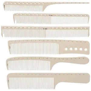 6-Piece Professional Haircut Comb Set, Anti-Static, with Measurement Scales, Hairdressing Tools, Ideal for Salons, Home, Stylists, Hair Care Comb