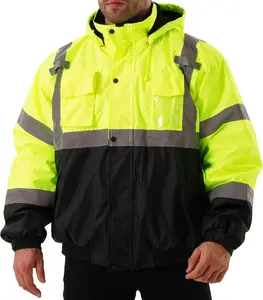 Hi Vis Safety Jackets for Men Waterproof Class 3 Construction Jacket for Winter Jacket
