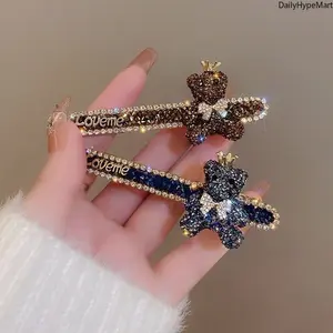 Diamond Bear Duckbill Hair Clips - Korean BB Clips for Bangs, Broken Hair, Duckbill Clips, Hair Clip