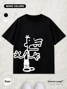 Manny Hefley Graphic Tee, Loose-Fit Short Sleeve, Casual Breathable Design, Perfect for Daily Wear at Home or Outdoors
