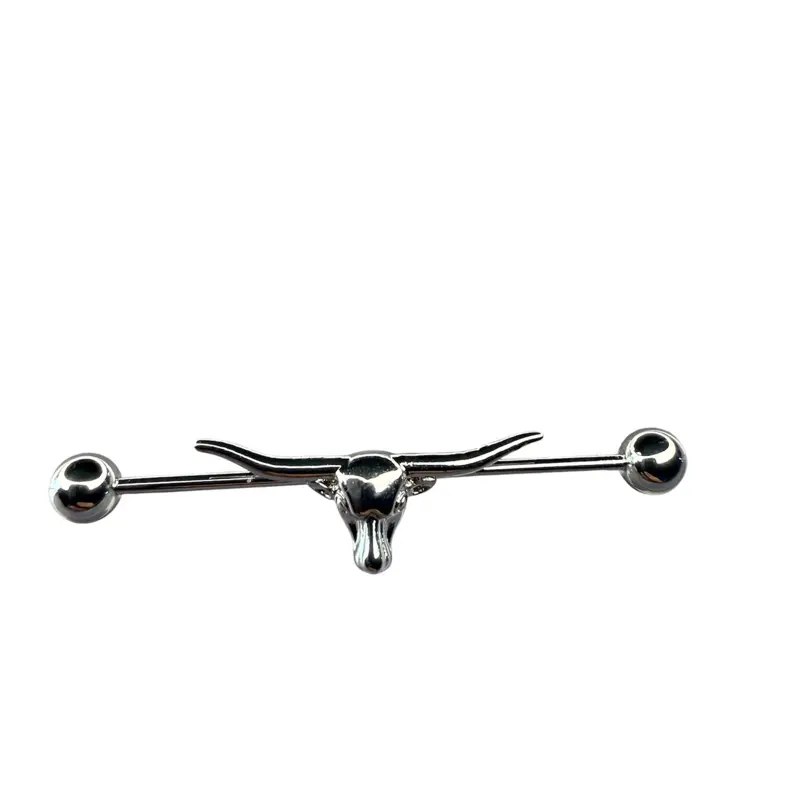 16G Long Horn Bull Industrial Ear Piercing