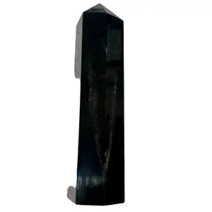 Silver obsidian crystal tower Home Ornament
