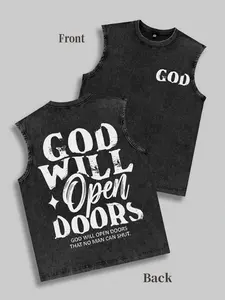 Christian belief "God Will Open Doors" themed vest, GOD WILL Open Doors THAN NO MAN CAN SHUT. The Christian belief meaning of "God has prepared the way for you, no one can stop" is how to dress