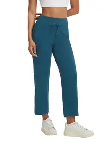 baleaf Womens 25" Straight Fit Pants High Waisted Athletic Pant with Zipper Pockets Straight Leg Sweatpants Joggers Travel Golf Work Casual