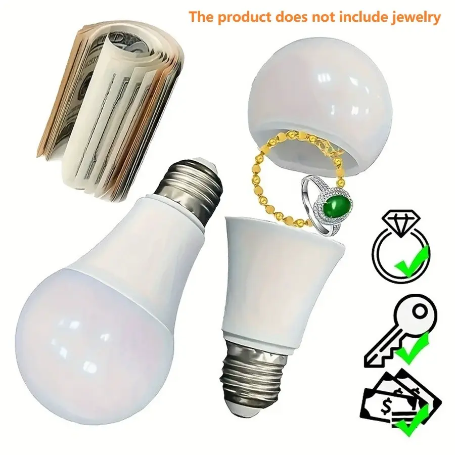 1pc Realistic Design Light Bulb Transfer Safe, Hidden Storage, Store Money, Jewelry And Small Items In Conspicuous Places! Money Safe For Cash, Hidden Safebox