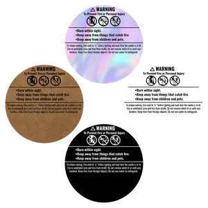 2" Candle Warning Labels Pack of 100