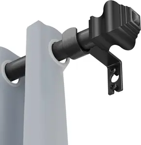 Curtain Rods for Windows 35-47 Inch, 5/8 Inch Matte Black Curtain Rod with Brackets Adjustable Telescoping for Bedroom Kitchen Study Living Room Brunttype