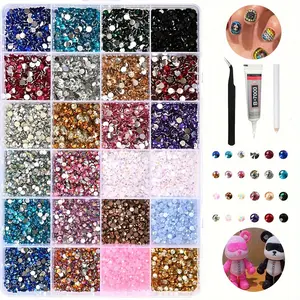 24,000pcs 3mm Faceted Crystal Set Deep Color Crystals for Bracelets Jewelry Keychains DIY Craft Accessories Fashion Gifts
