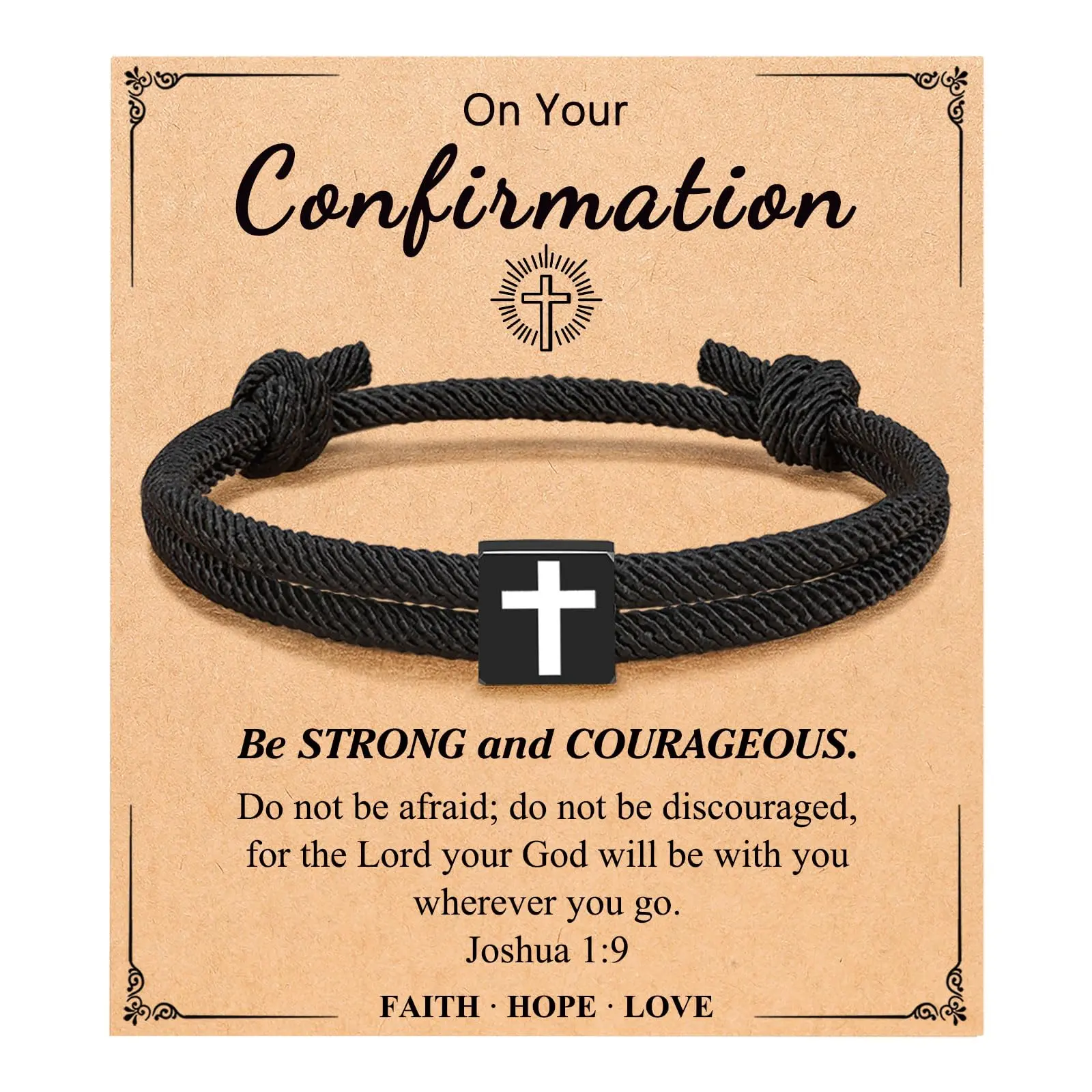 Cross Bracelet Gift for Son Grandson Nephew Confirmation Gifts for Teenage Teen Boys Catholic Christian Easter Cross Bracelet Daily Clothing Decor