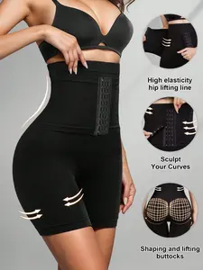 Women's High Waist Original Lady Shaping Tummy Control Compression Shorts Panties, Flat Hip Design, Buckle Closure - CHOOSE SIZE