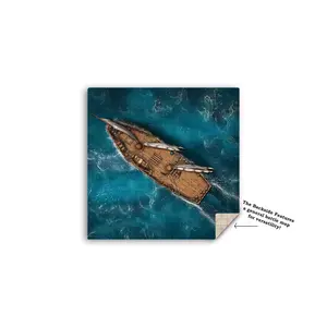 Ship on the Open Seas TTRPG Battle Map Boat | Double-Sided | 2ft x 2ft