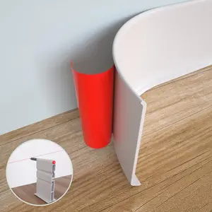 Flexible Baseboard Molding Trim, 6 Inch x 40  Peel and Stick Vinyl Wall Base Cove Base, Self-Adhesive Rubber Wall Base Moulding Trim(S152,White)