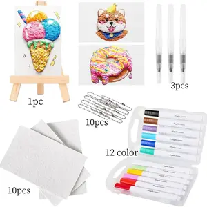 3D Painting Magic Canvas Sponge, Bubble Painting Kit, DIY Bubble Art Supplies, Bubble Popcorn Texture, Drawing Set