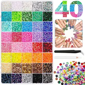 32000 Pieces Multi-Color DIY Nail Art Decoration Kit, All Purpose Manicure Accessory Set for Nail Design, HandicraftsPieces Of Diy Multi-Color Decoration For Diamond Painting, Handicrafts, Shoes, And Nail Art Diy Tool Kits.