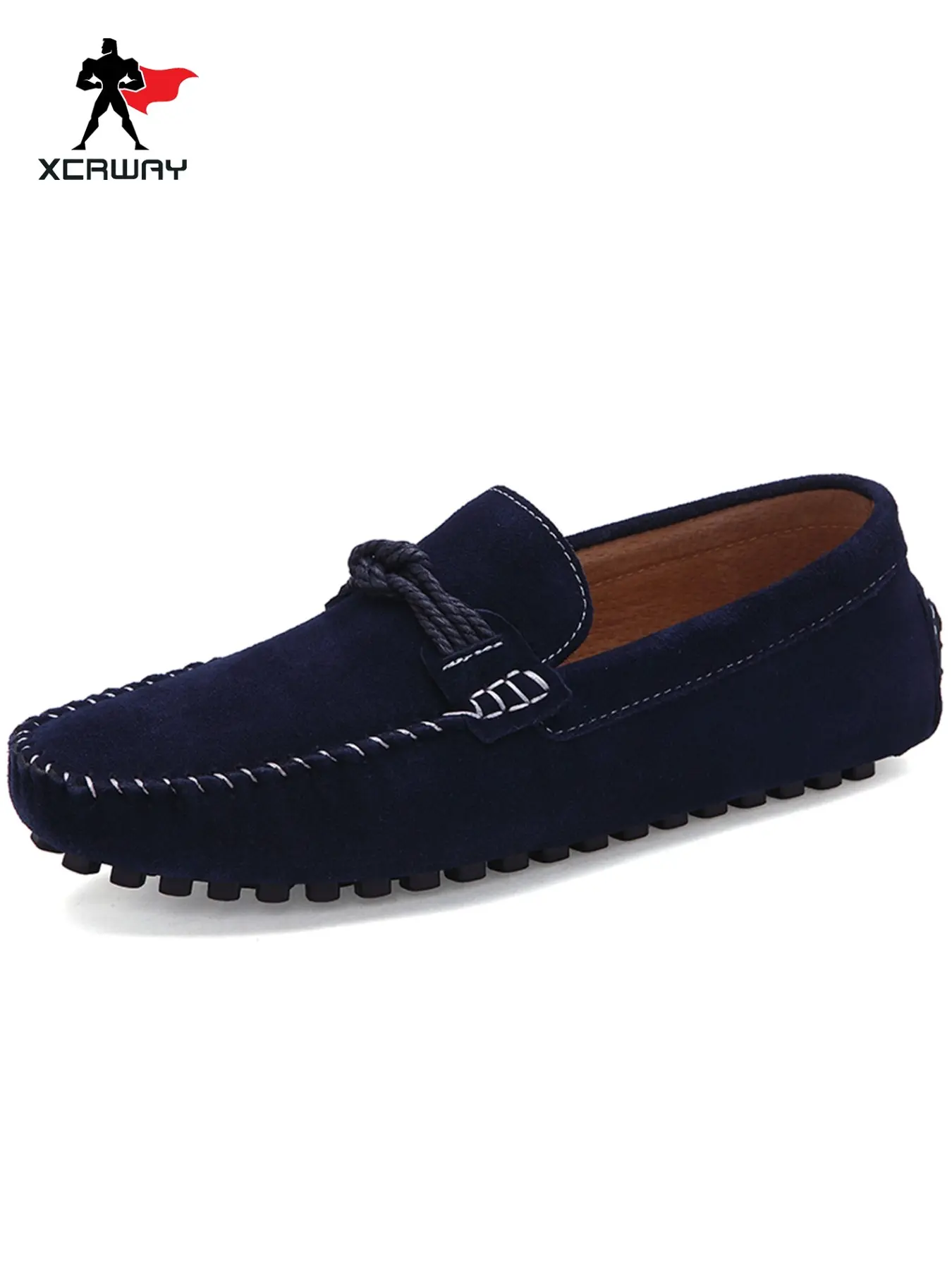 Men's British Style Soft Leather Shoes, Vintage Suede Loafers, Lightweight Comfortable Driving Shoes, Ideal for Daily Wear and Weekend Leisure