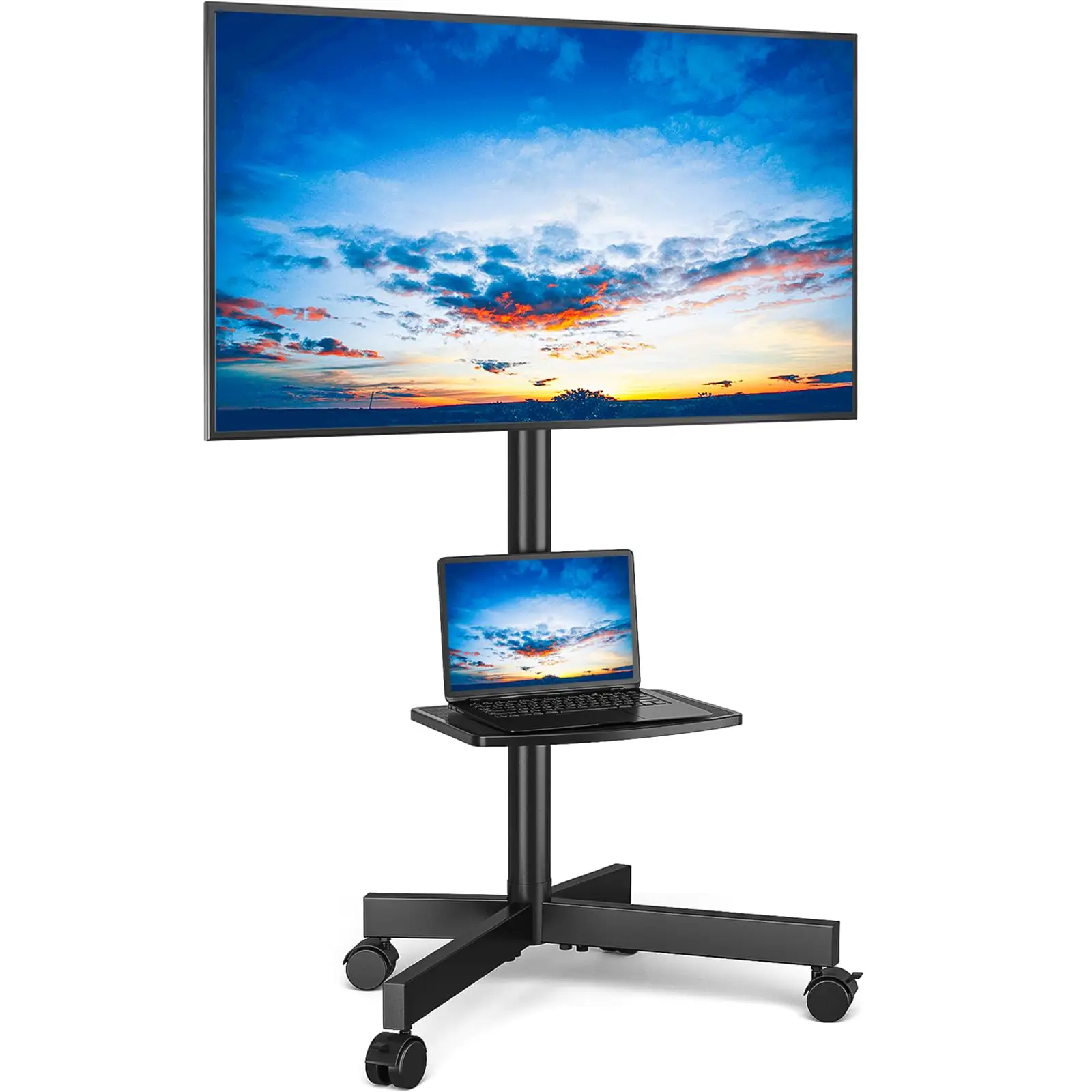 Rfiver Mobile TV Cart for 23-60 Inch LCD LED Flat Panel Curved Screen TVs up to 88 lbs