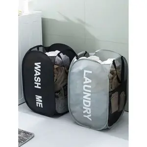 Foldable laundry basket for home use, clothing storage basket, dirty laundry basket, bucket-style laundry basket, bathroom dirty laundry storage basket, foldable pop-up mesh basket, laundry basket with handle, bathroom storage basket