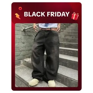Wide Leg Jeans Vintage Baggy Jeans TikTokShopBlackFriday Casual Fall Loose Fit Denim Pants with Pockets