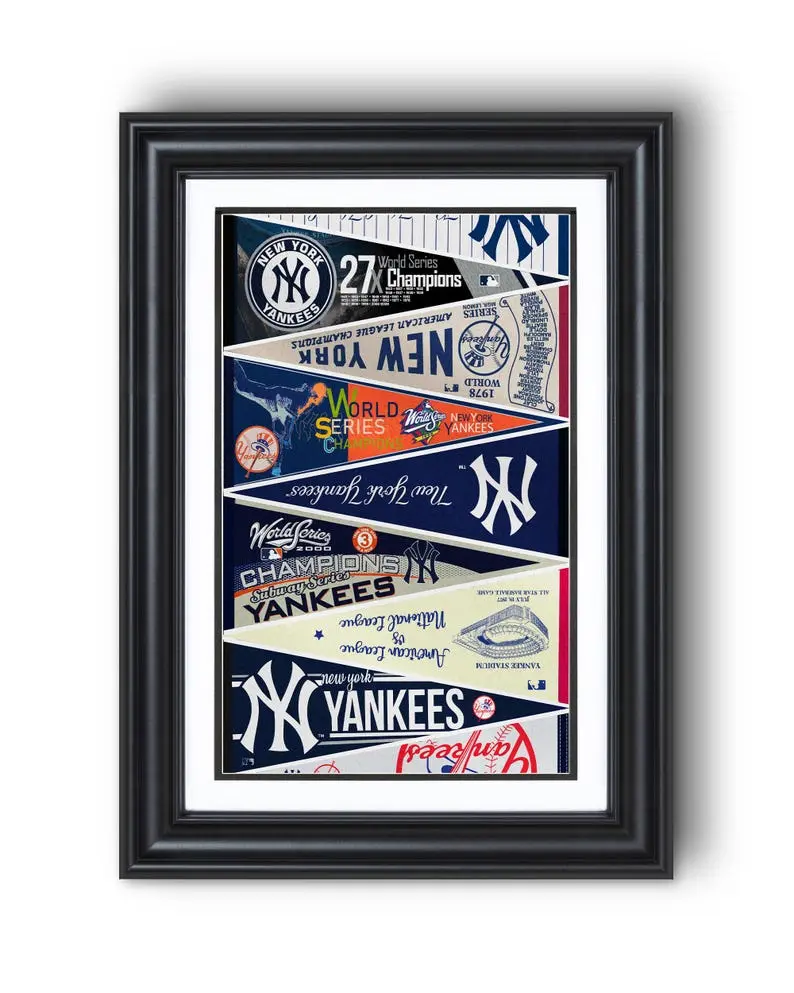 [Unframed] New York Yankees “Home of Baseball Vintage Pennants Collection Wall Art Print