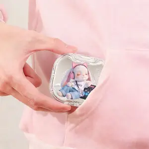 Rabbit with DJ Pink Headphones Printed Braces Box, Street Trend Denture Box, Daily Portable Orthodontic Retainer Storage Case, Thickened Durable Dental Appliance Protective Box